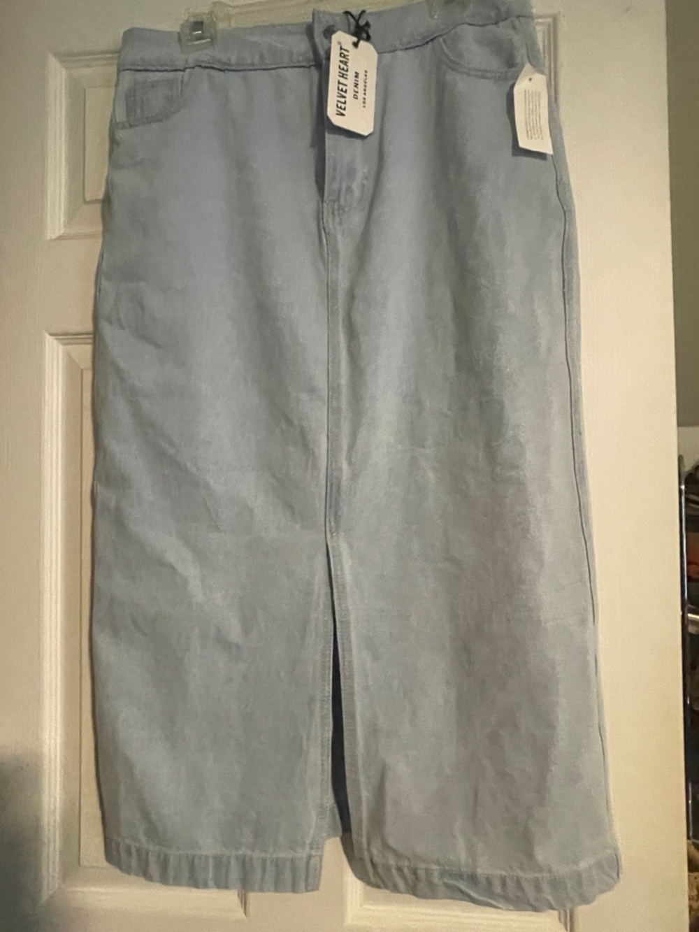 Velvet Heart Light Blue Midi Skirt